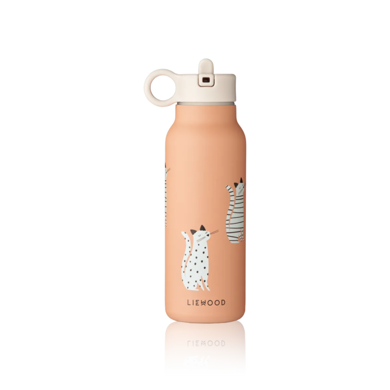 Liewood - Falk Water Bottle 350 ml - Cat / Tuscany rose
