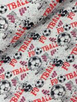 Stoffe Zanders - Baumwolljersey Football Melange Fußball - Rot