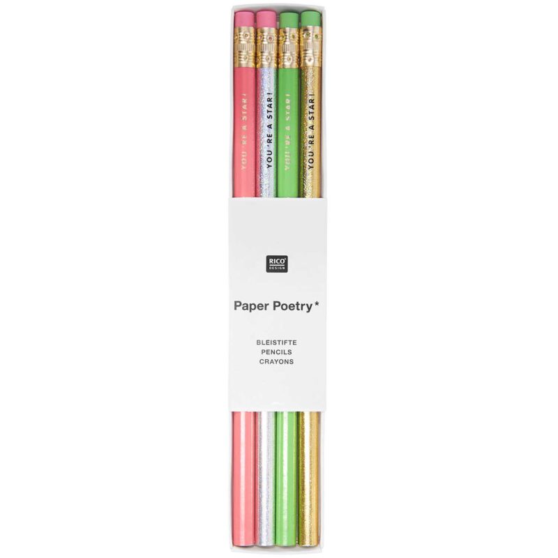 Bleistift-Set "Neon" mit Radiergummi – Bild 2