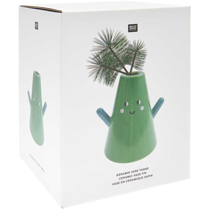 Vase aus Keramik "Tanne" – Grün – Bild 2