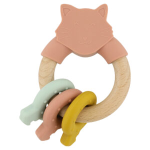 Trixie Baby - Aktivitätsring aus Holz und Silikon - Mrs. Cat
