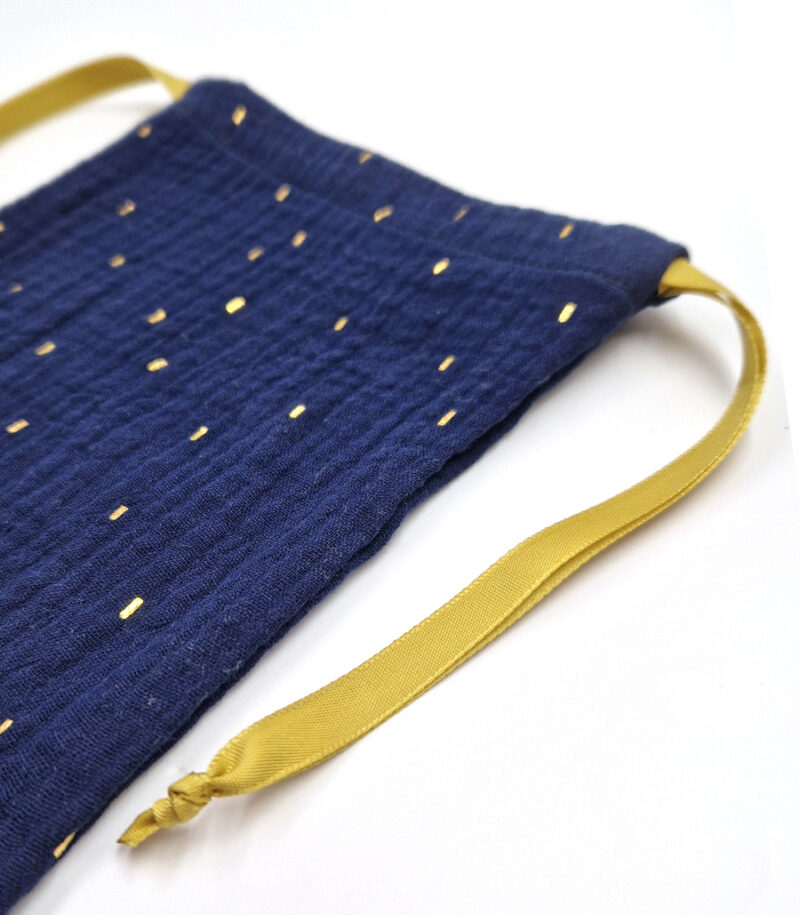 Geschenkbeutel "LottiBag" aus Stoff – Goldene Sprinkle navy – Bild 2
