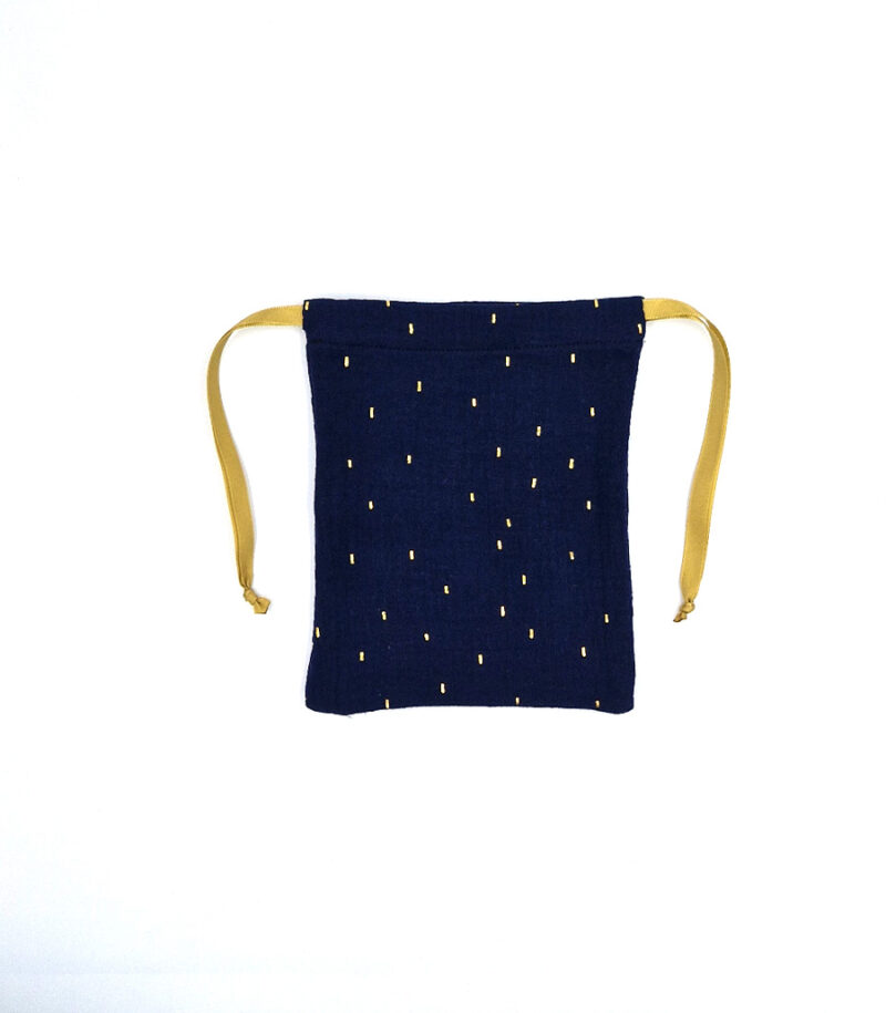 Geschenkbeutel "LottiBag" aus Stoff – Goldene Sprinkle navy – Bild 4
