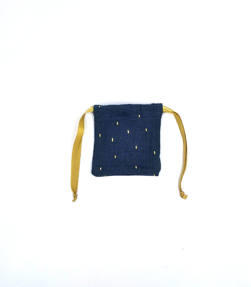 Geschenkbeutel "LottiBag" aus Stoff – Goldene Sprinkle navy – Bild 5