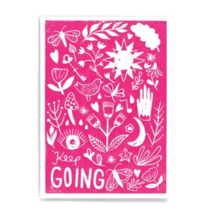 Frau Ottilie - Postkarte Keep Going