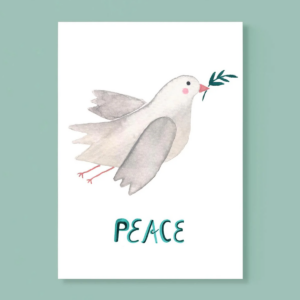 Frau Ottilie - Postkarte *Peace* mit Friedenstaube