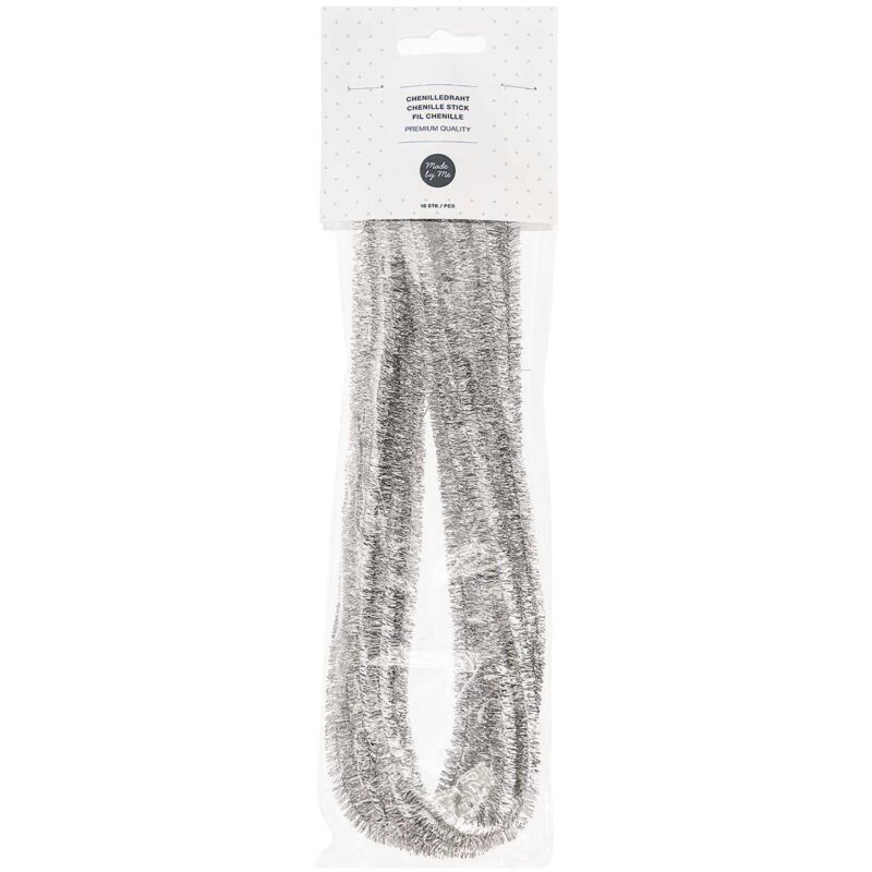 Basteldraht "Chenille" – Glitzer Silber – Bild 2