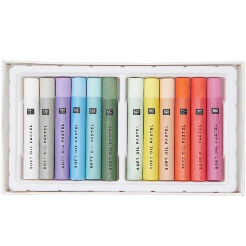 Ölpastellkreide in 12 Farben – Pastell- & Neonfarben – Bild 2