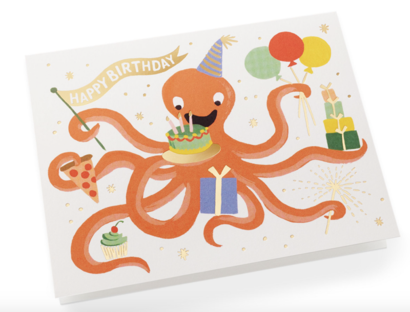 Klappkarte mit Umschlag "Octopus Birthday Greeting" – Bild 2