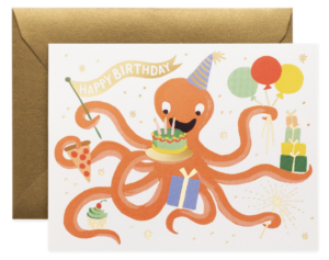 Rifle Paper - Octopus Birthday Greeting Card