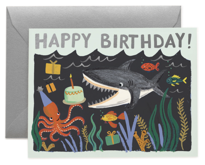 Rifle Paper - Shark Birthday Card
