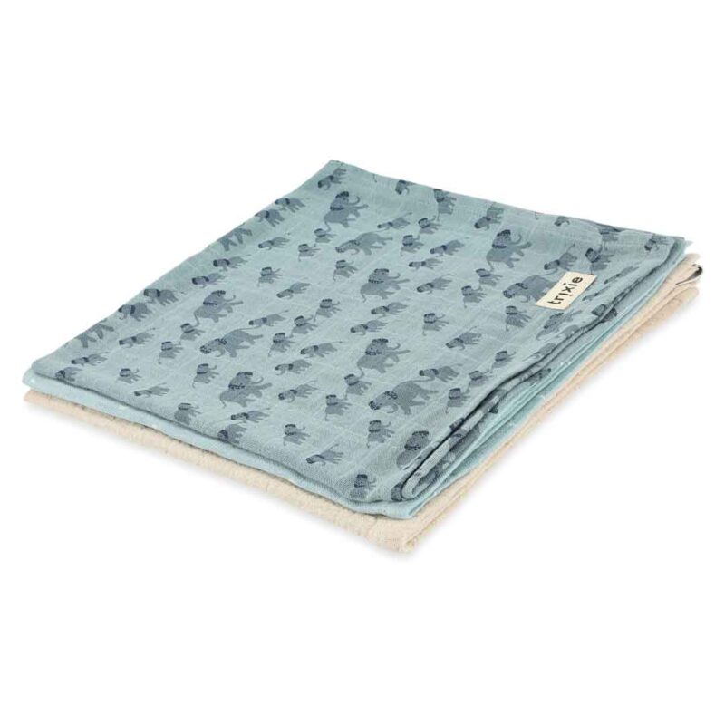 Trixie Baby - Mulltücher 3-pack mix 55x55cm - Enchanting Elephant