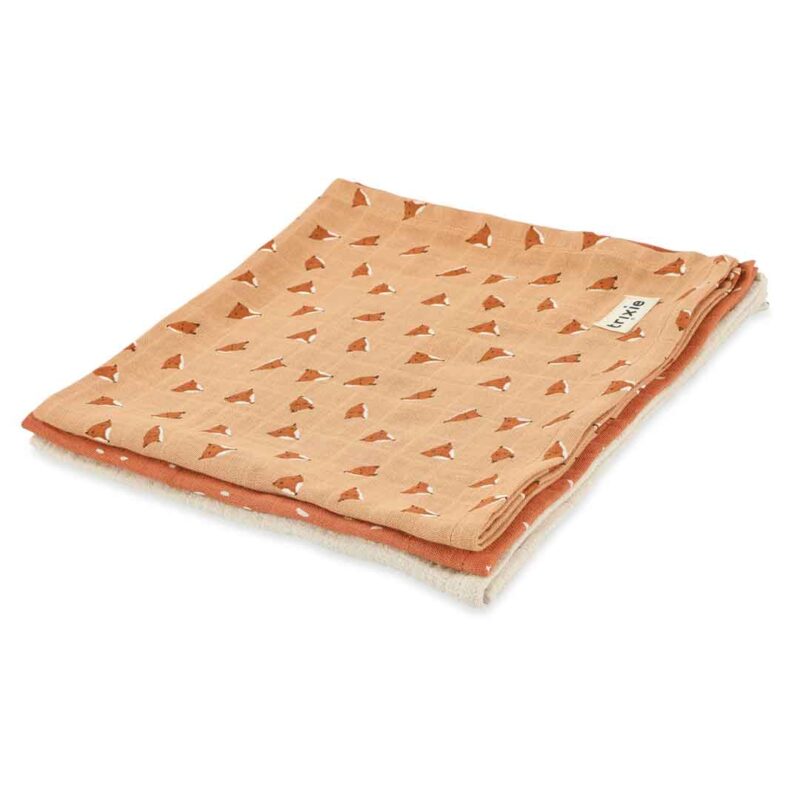 Trixie Baby - Mulltücher 3-pack mix 55x55cm - Fierce Fox