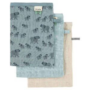 Trixie Baby - Mullwaschhandschuhe 3-pack mix - Enchanting Elephant