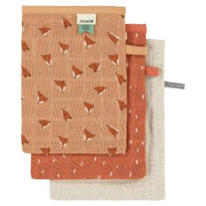Trixie Baby - Mullwaschhandschuhe 3-pack mix - Fierce Fox