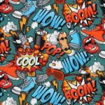 verhees textiles - Jersey - Digital Graffiti - Blue