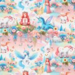 verhees textiles - Jersey - Digital Unicorns - Blue