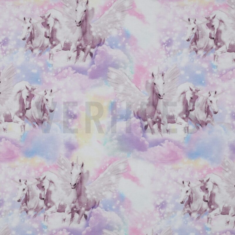 verhees textiles - Jersey - Digital Unicorns - Clouds