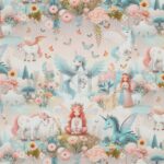 verhees textiles - Jersey - Digital Unicorns - Ecru