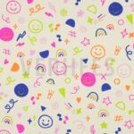 verhees textiles - Jersey Neon Doodles - Off White verhees textiles - Jersey Neon Doodles - Off White