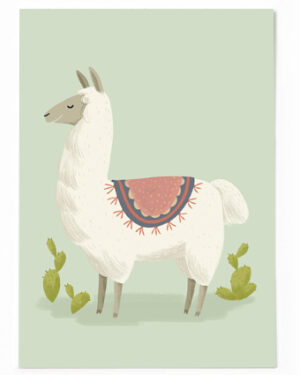 Vierundfünfzig Illustration - Postkarte Lama
