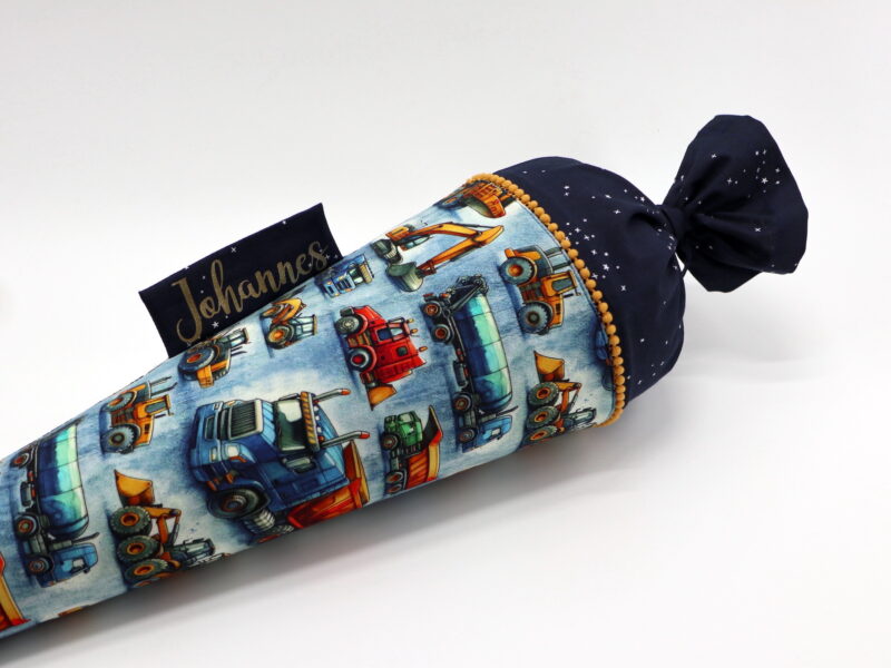 Schultüte "Baustellenfahrzeugen"- mit Namen – Bild 2