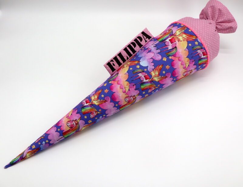 Schultüte "Einhörner - Violett"- mit Namen – Bild 2