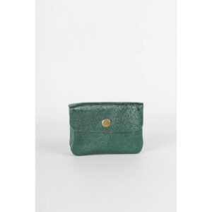 Kleines Portemonnaie "Metallic-Look" – Dunkelgrün