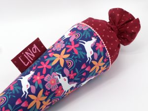 Schultüte "Einhörner und Blumen"- mit Namen