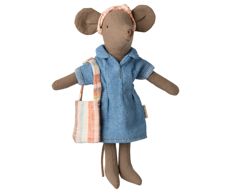 Kleidung für die Maus "Jeanskleid und Tasche" – Mama Maus – Bild 2