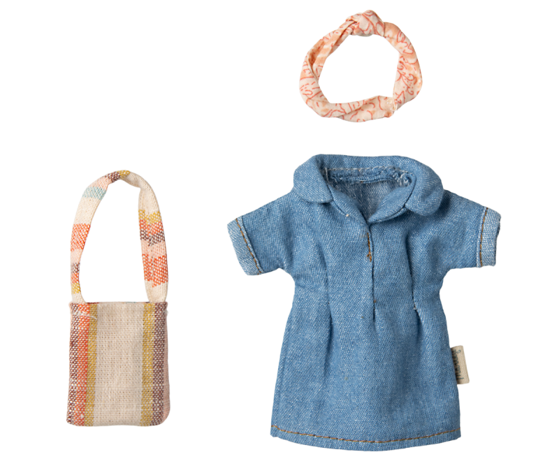 Maileg - Jeanskleid und Tasche - Mama Maus
