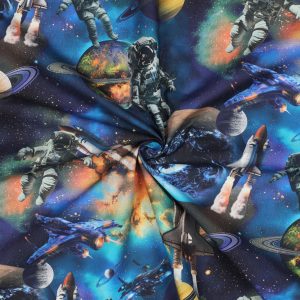 verhees textiles - FINE POPLIN DIGITAL SPACE - NAVY