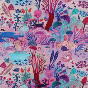 verhees textiles - FINE POPLIN DIGITAL SUNSHINE NERIDA HANSEN - LAVENDER