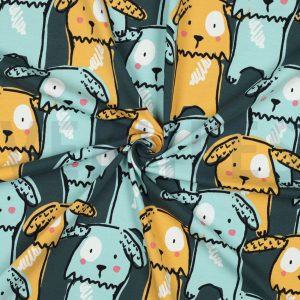 verhees textiles - JERSEY DOGS - DARK GREEN