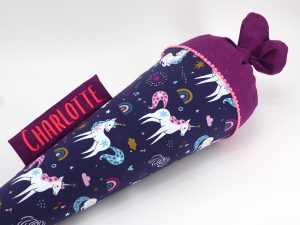 Schultüte "Lila Einhorn"- mit Namen