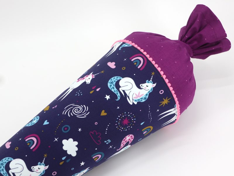 Schultüte "Lila Einhorn"- mit Namen – Bild 3