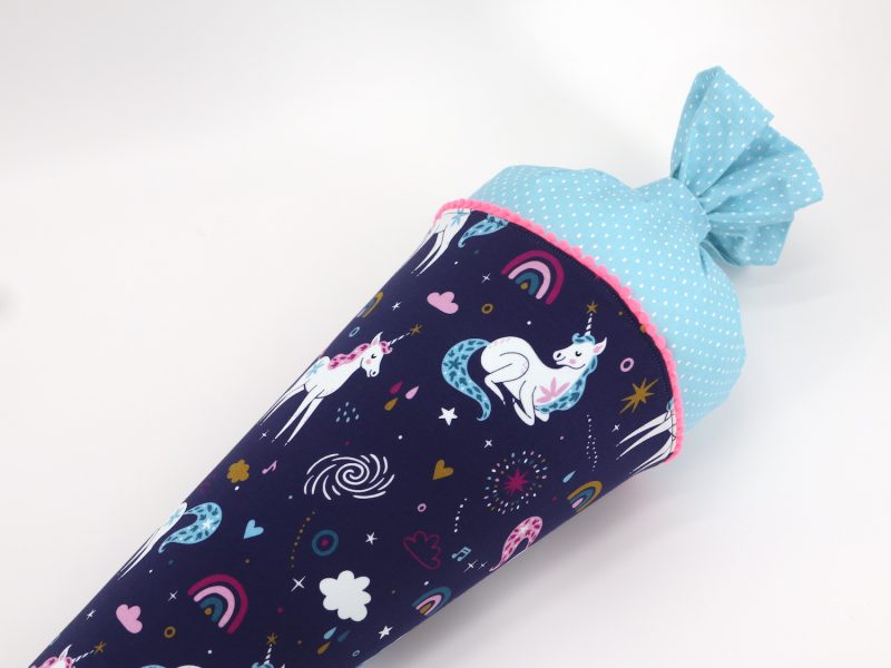 Schultüte "Blaues Einhorn"- mit Namen – Bild 3