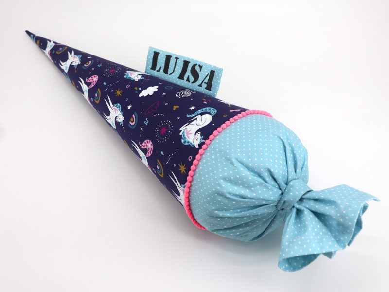 Schultüte "Blaues Einhorn"- mit Namen – Bild 6