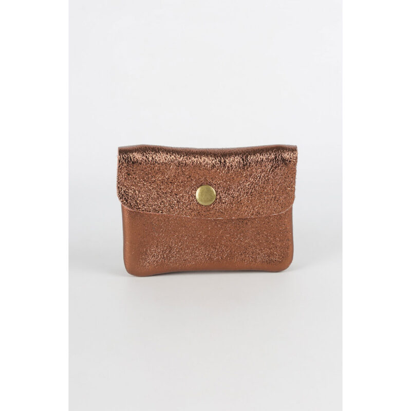 Kleines Portemonnaie "Metallic-Look" – Camel