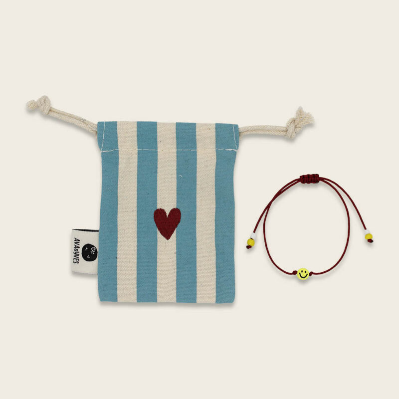 Armband "Smile" im Giftbag – Dunkelrot – Bild 2