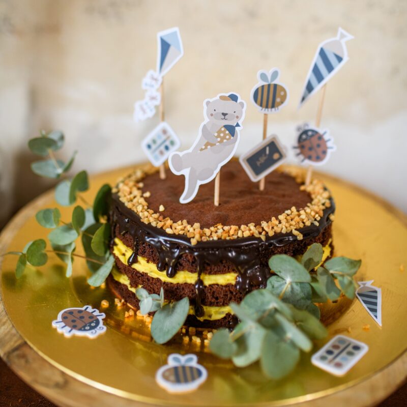 Kuchendekoration "Cake Topper" – Schulkind / Nature Kids – Bild 2