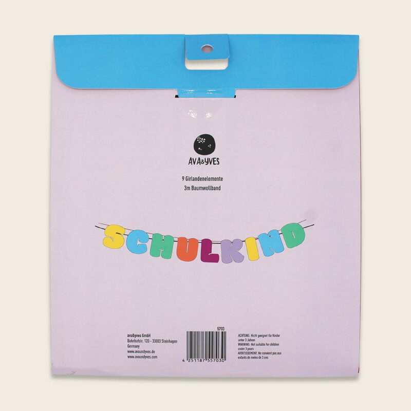 Girlande zur Einschulung "Schulkind" – Rainbow Colours – Bild 2
