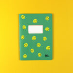 Ava&Yves - Notizheft grün mit gelben Smiles