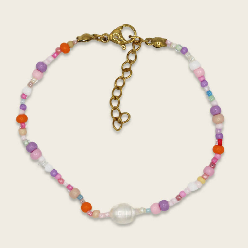 Perlenarmband "Pearl" im Giftbag – Flieder-Rosa / Flieder-Weiß – Bild 4
