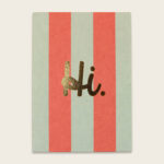 Ava&Yves - Postkarte Streifen mint/rosa mit Goldeffekt - Hi