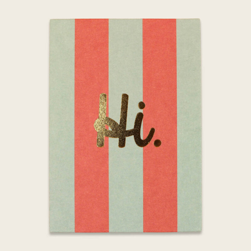 Ava&Yves - Postkarte Streifen mint/rosa mit Goldeffekt - Hi