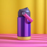 Ava&Yves - Trinkflasche (Stripes - lila/flieder)