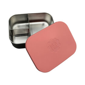 Blafre - Blafre Brotdose aus Edelstahl mit rosa Silikondeckel