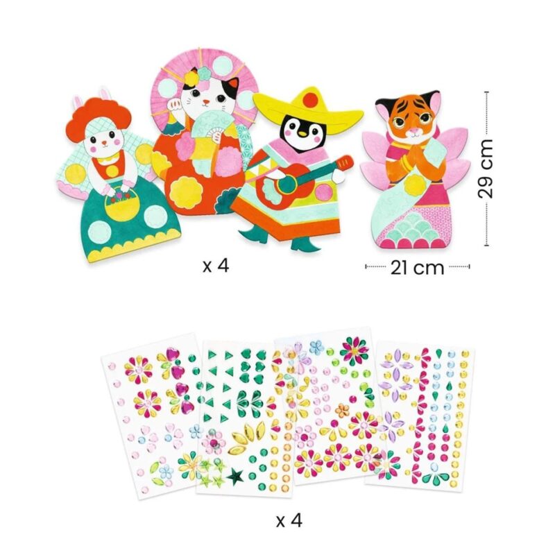 Kreativ-Set  3-6 "Stickerbilder" – Strasssteine – Bild 3