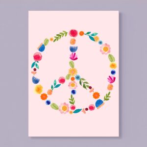 Frau Ottilie - Postkarte *Peace* mit Peace-Zeichen